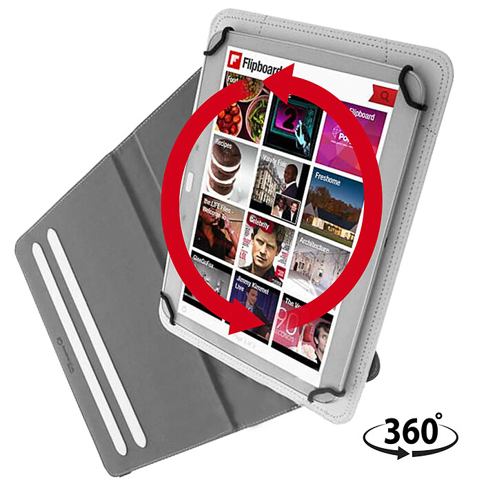 Mocca Housse Universelle pour Tablette 10" Série First Class Support stand 360 Blanc pas cher