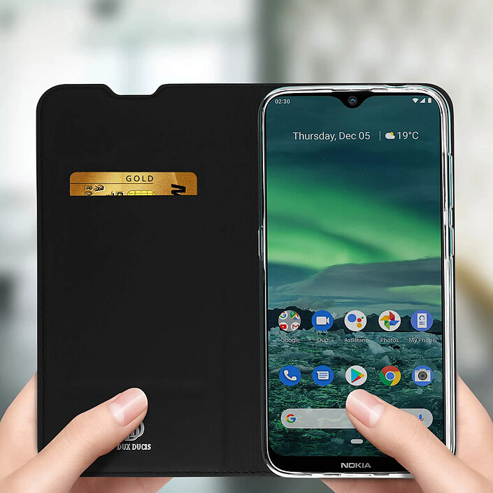 Acheter Dux Ducis Housse Nokia 2.3 Étui Effet Satiné Porte-carte Support Vidéo Dux Ducis Noir