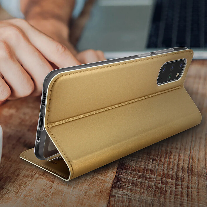 Dux Ducis Étui pour Samsung Galaxy S20 Plus Satiné Porte-carte Support Vidéo Dorée pas cher