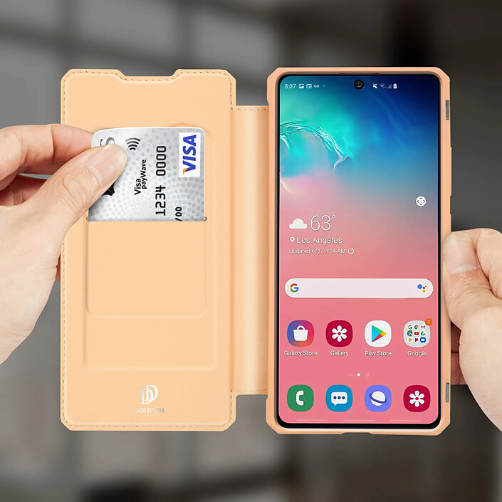 Avis Dux Ducis Housse pour Samsung Galaxy S10 Lite Porte-carte Support Vidéo Toucher Soyeux Rose