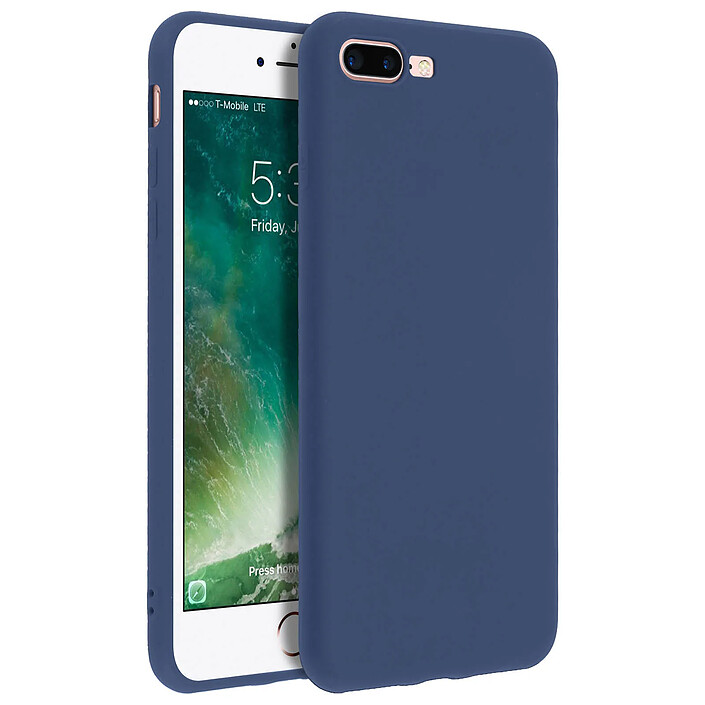 Forcell Forcell Coque iPhone 7 Plus/iPhone 8 Plus Coque Soft Touch Silicone - Bleu nuit