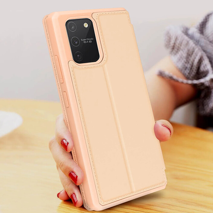 Dux Ducis Housse pour Samsung Galaxy S10 Lite Porte-carte Support Vidéo Toucher Soyeux Rose pas cher