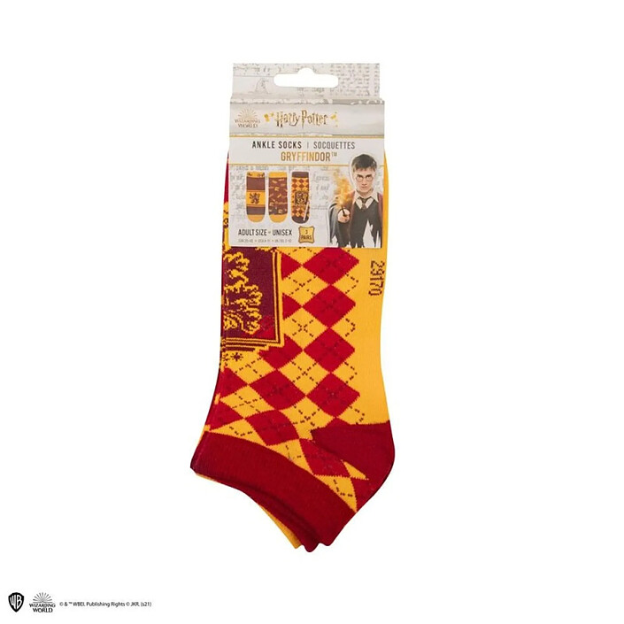 Harry Potter - Pack 3 paires de socquettes Gryffindor pas cher