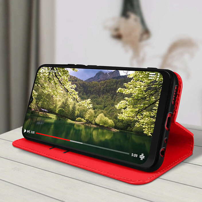 Acheter Avizar Etui Portefeuille pour Samsung Galaxy A03 Clapet Magnétique avec Support Rouge