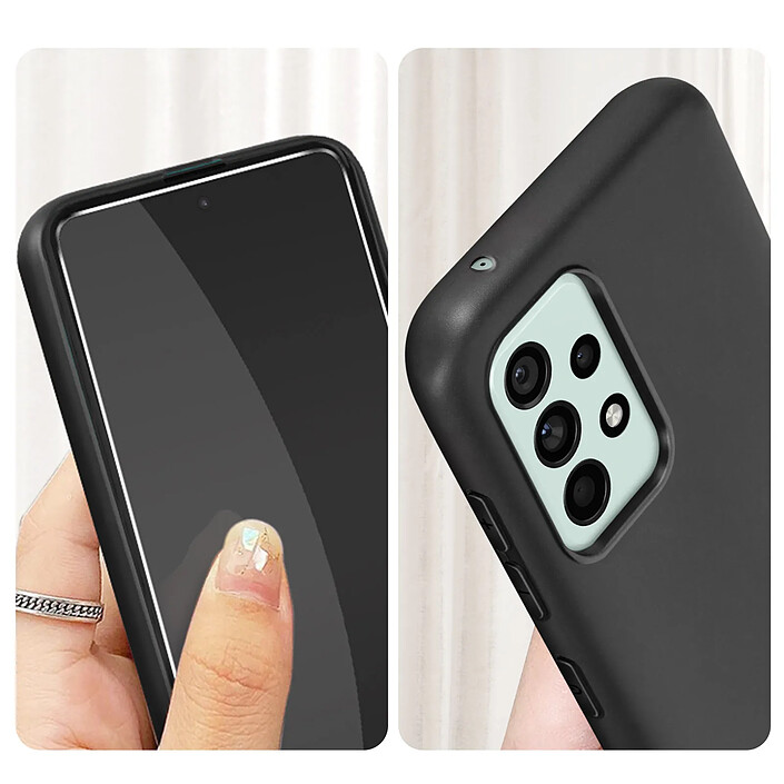 Acheter Avizar Coque Samsung Galaxy A52 et A52s Souple Noir et Verre Trempé 9H Transparent