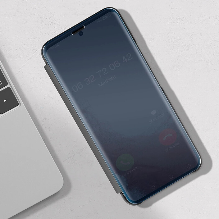 Avizar Étui Clear View pour Samsung Galaxy S22 avec Clapet Miroir Support Vidéo Noir pas cher
