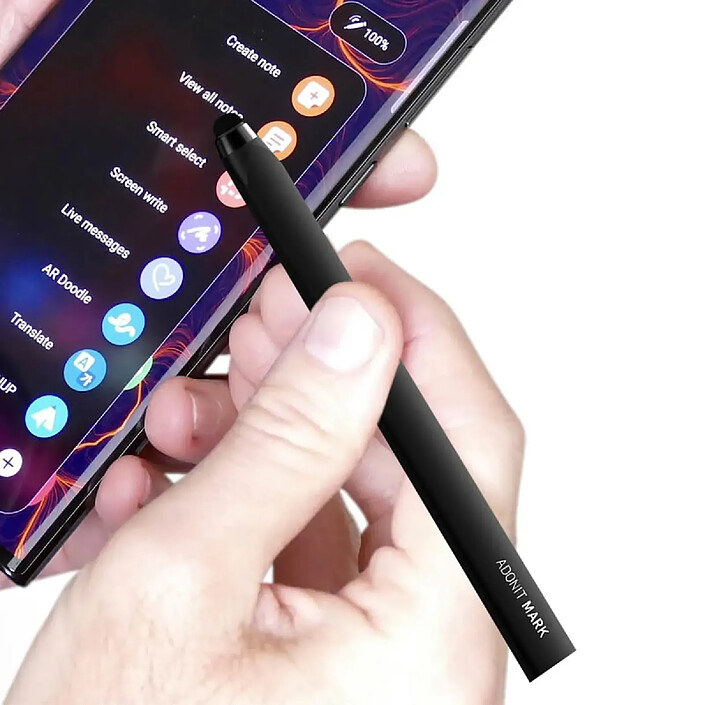 Adonit Stylet pour iOS et Android à Pointe Épaisse Modèle Mark Anti-dérapant Noir pas cher