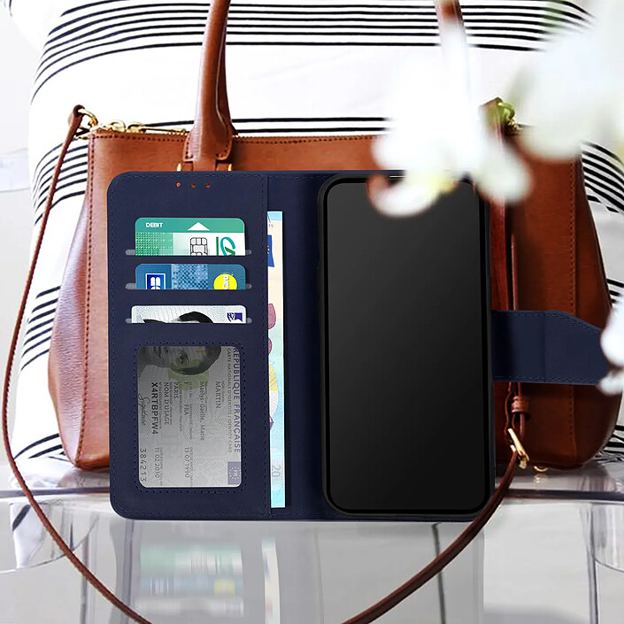 Avizar Housse pour iPhone 13 Cuir premium Porte-carte Fonction support Vidéo pas cher