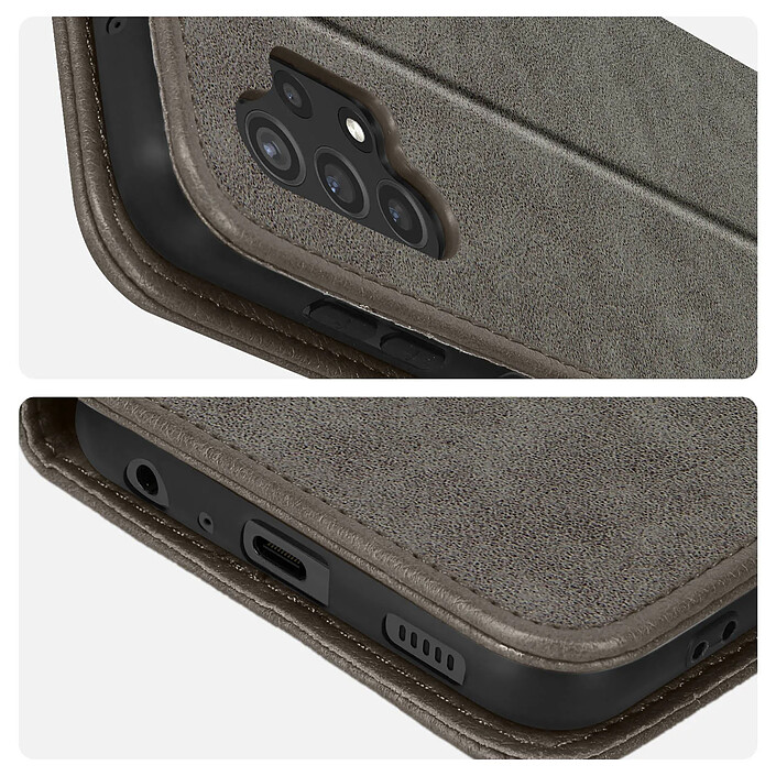 Avizar Housse Samsung Galaxy A13 Clapet Portefeuille Fonction Support vidéo gris pas cher