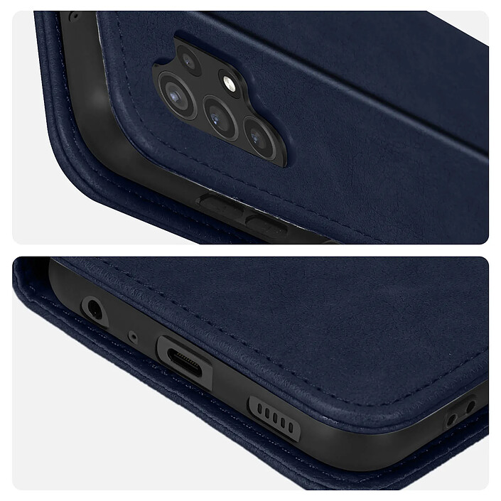 Avizar Housse Samsung Galaxy A13 Clapet Portefeuille Fonction Support vidéo bleu nuit pas cher