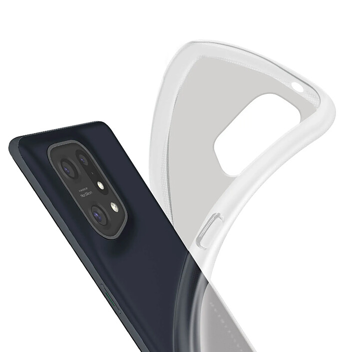 Avizar Coque pour Oppo Find X5 Silicone Gel Flexible Fine et Légère Translucide Blanc pas cher
