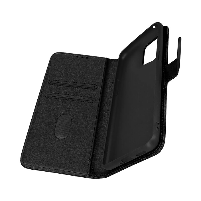 Avizar Étui Portefeuille pour Oppo Find X5 Pro Chesterfield Grainé Fonction Stand Noir