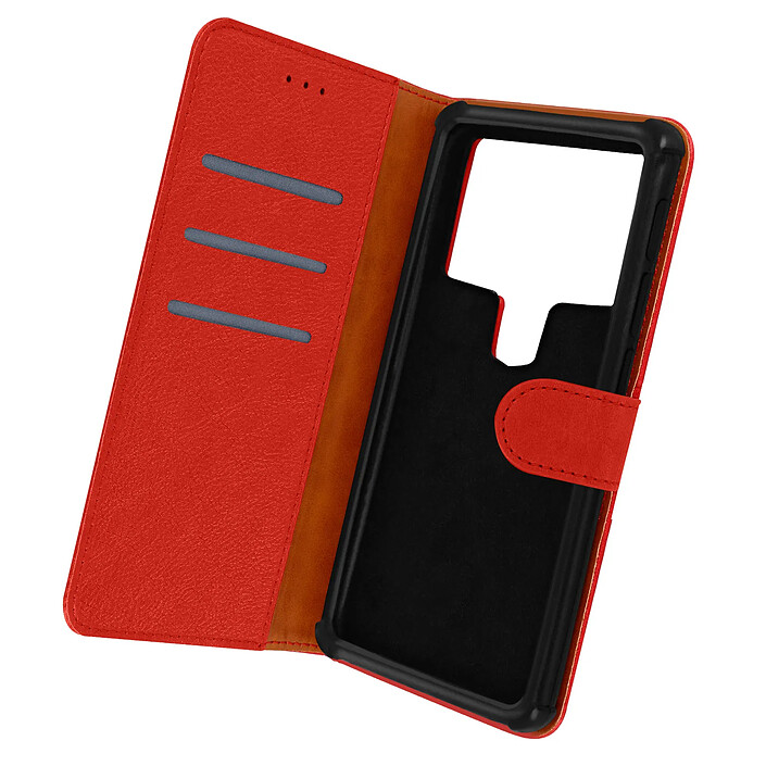 Étui Universel pour Smartphone 6 à 6,7 pouces avec Porte cartes Support Vidéo Rouge