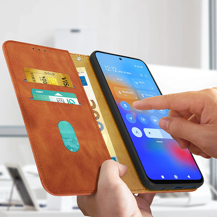 Avizar Étui pour Xiaomi Redmi Note 11 et Note 11s Portefeuille Support Vidéo Camel pas cher