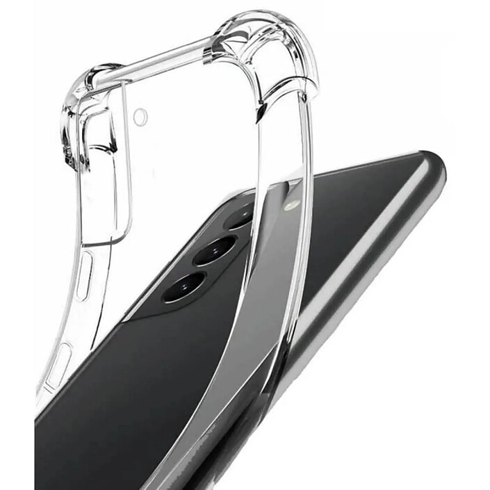 Evetane Coque Samsung Galaxy S22 5G Antichoc Silicone Coins Renforcés + 2 Vitres en verre trempé Protection écran pas cher