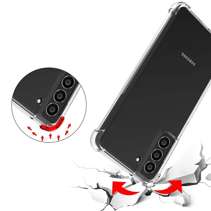 Acheter Evetane Coque Samsung Galaxy S22 Plus 5G Antichoc Silicone Coins Renforcés + 2 Vitres en verre trempé Protection écran