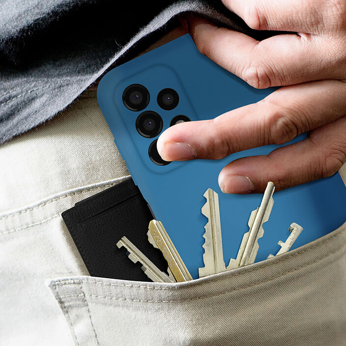 Avizar Coque Samsung Galaxy A13 4G Semi-rigide Soft-touch Fine bleu pas cher