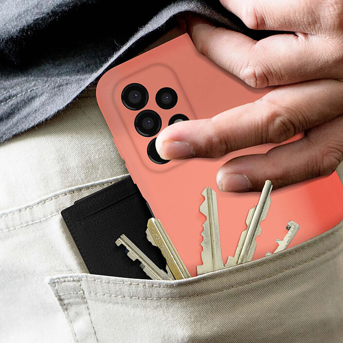 Avizar Coque Samsung Galaxy A13 4G Semi-rigide Soft-touch Fine rose pas cher