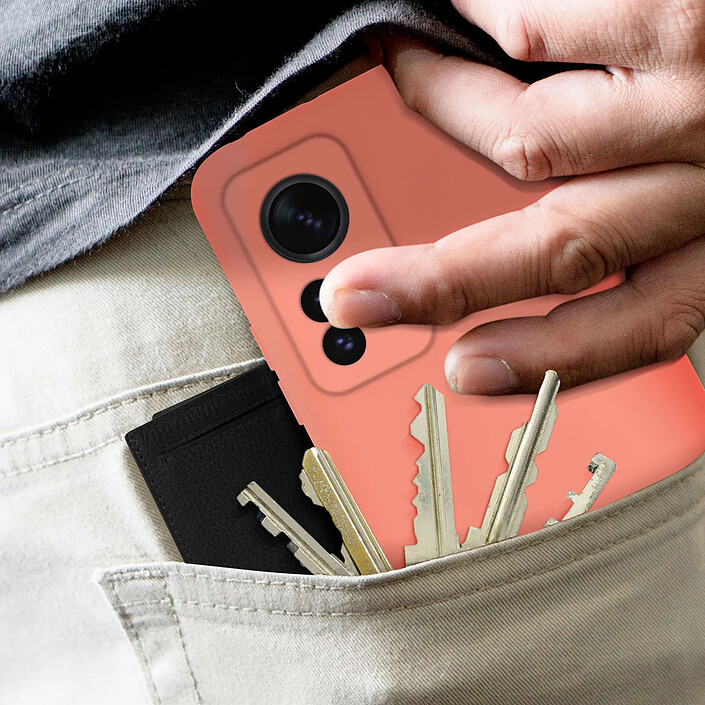 Avizar Coque Xiaomi 12 Pro Semi-rigide Soft-touch Fine rose pas cher