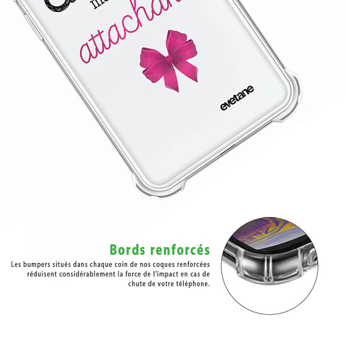 Acheter Evetane Coque Samsung Galaxy A22 5G Silicone antichocs Solides coins renforcés  transparente Motif Un peu chiante tres attachante