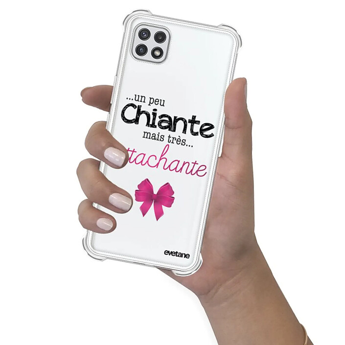 Evetane Coque Samsung Galaxy A22 5G Silicone antichocs Solides coins renforcés  transparente Motif Un peu chiante tres attachante pas cher