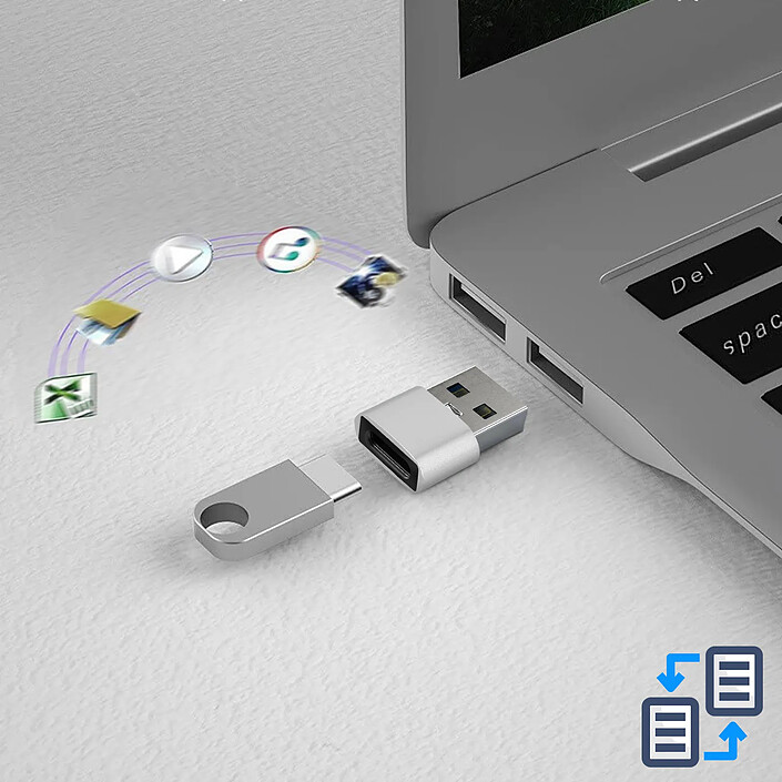 Avizar Adaptateur USB vers USB-C Charge et Synchronisation de Données Compact pas cher