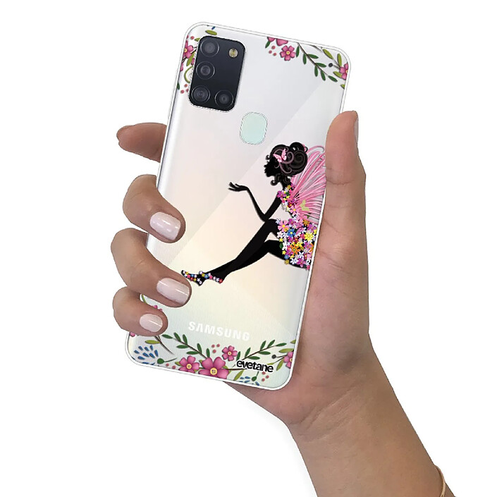Evetane Coque Samsung Galaxy A21S 360 intégrale transparente Motif Fée Fleurale Tendance . pas cher