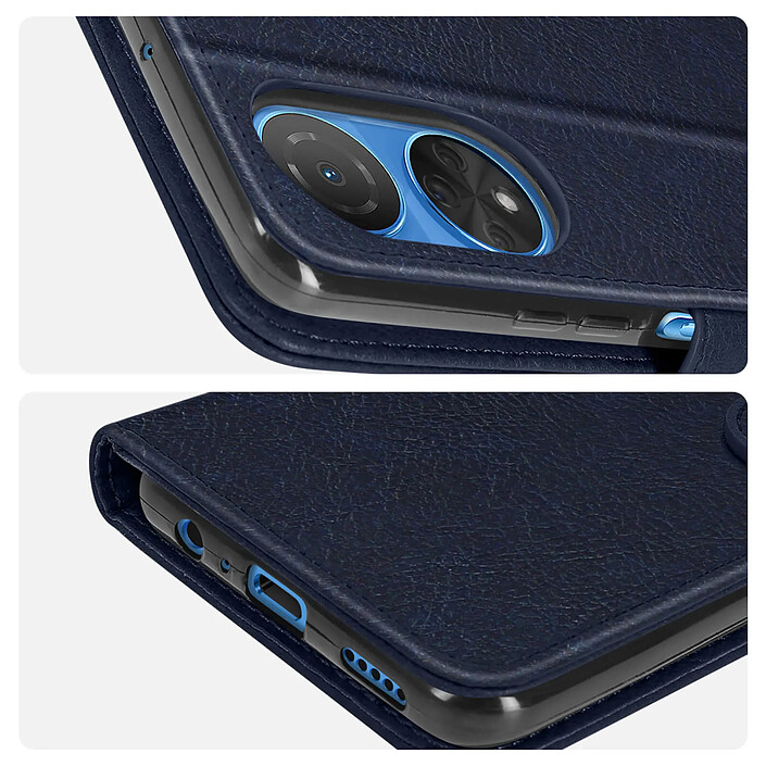 Avizar Housse pour Honor X7 Clapet Portefeuille Fonction Support Vidéo Bleu pas cher