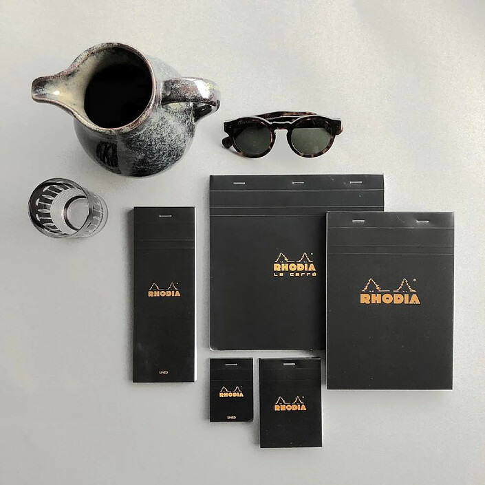 RHODIA Bloc agrafé Rhodia N°19 21x31,8 cm 80 feuillets ligné avec marge 80g - Noir pas cher
