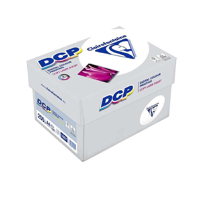 CLAIREFONTAINE Ramette 125 Feuilles Papier 250g A4 210x297 mm Certifié FSC Blanc x 5