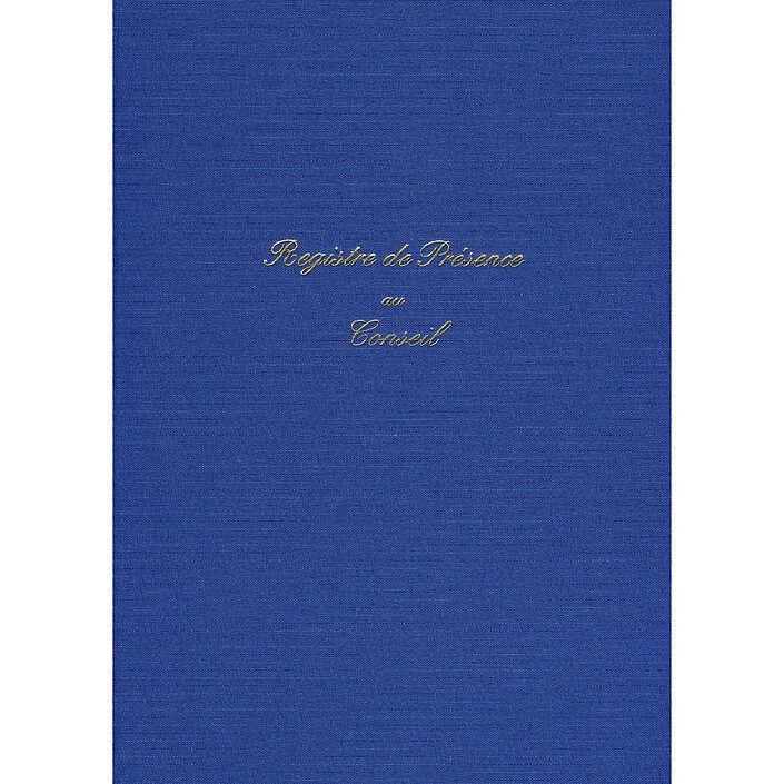 ELVE Registre PRESENCE AU CONSEIL 297 x 210 104 Pages Toilé Bleu