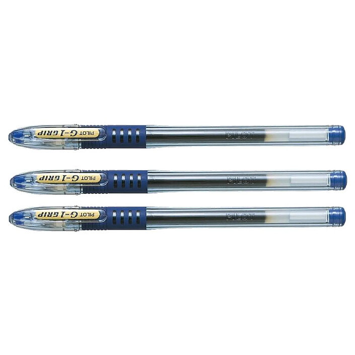 PILOT Stylo bille Gel G1 Grip pointe moyenne Bleu x 3