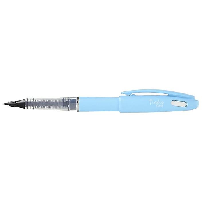 PENTEL Feutre Plume Tradio TRJ97 encre Noire Corps pastel Myosotis