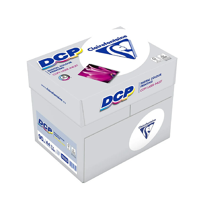 CLAIREFONTAINE Ramette 500 Feuilles Papier 90g A4 210x297 mm Certifié FSC Blanc x 5