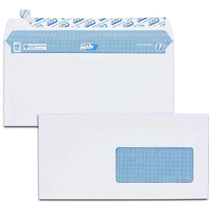 GPV Enveloppes, C5, 162 x 229 mm, blanc, avec fenêtre