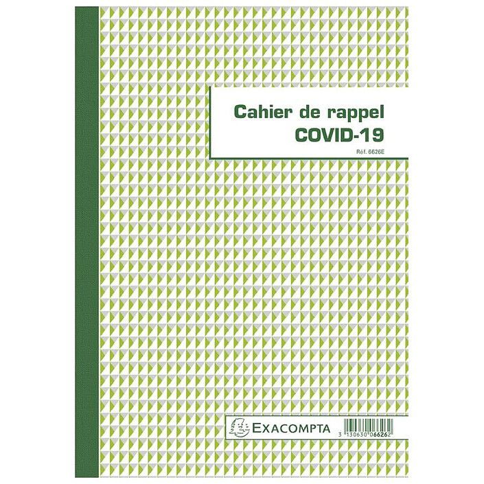 EXACOMPTA Piqûre 18 pages Cahier de rappel C O V I D-19 - format vertical A4
