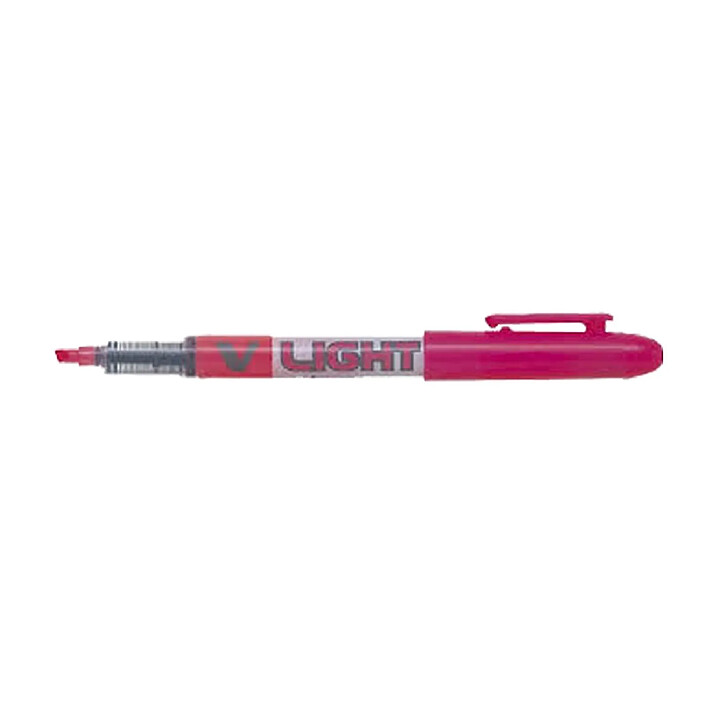 PILOT Surligneur de poche V-Light pte biseautée encre liquide Rose x 12
