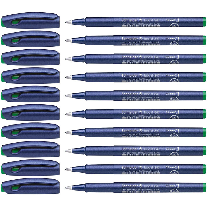 SCHNEIDER Roller à encre Topball 847 05 vert x 10