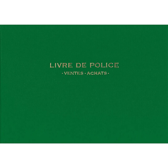 ELVE Registre Livre de police pour Bijoutiers - Ventes/achats - 21X30 200 P - vert