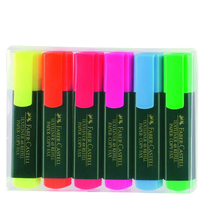 FABER-CASTELL Surligneur 'TEXTLINER 48 Refill' Pack de 6 x 5