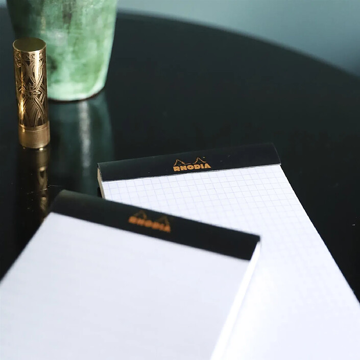 Acheter RHODIA Bloc agrafé Rhodia N°16 14,8x21 cm 80 feuillets ligné avec marge 80g - Noir