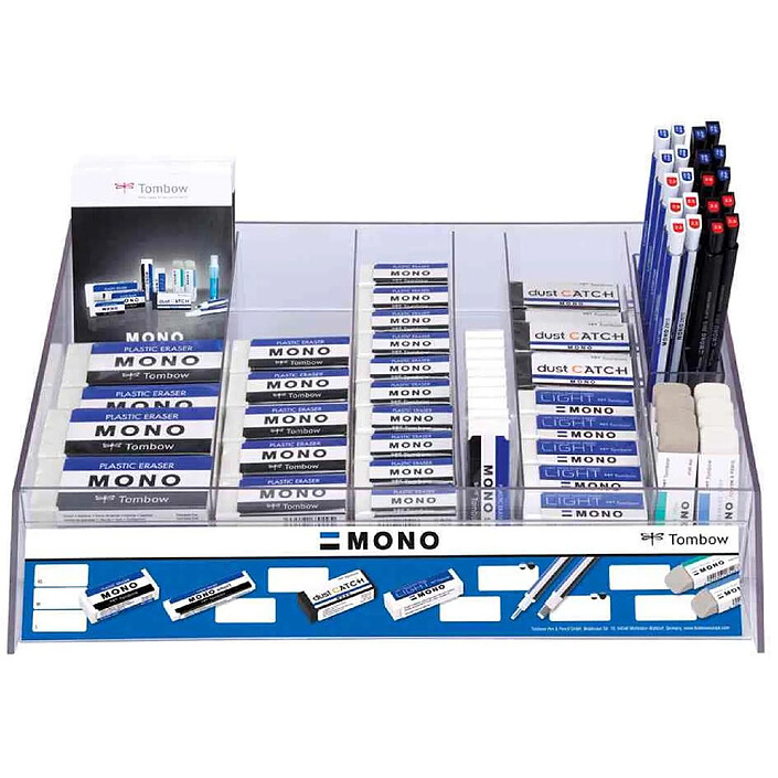 TOMBOW Présentoir de 98 gommes 'MONO' assorties