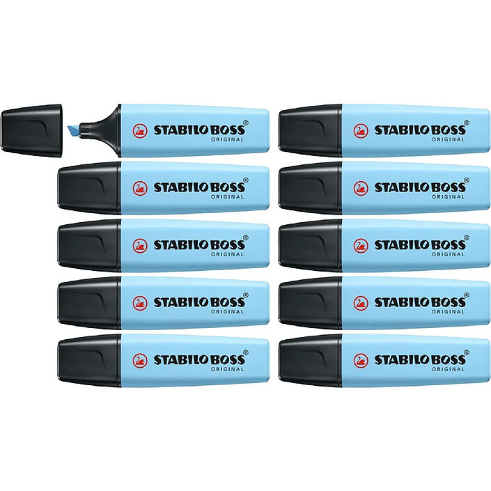STABILO Surligneur BOSS ORIGINAL Pastel fraicheur de bleu x 10