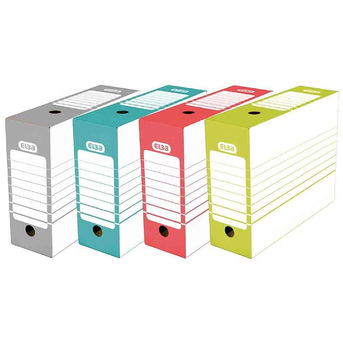OXFORD Lot de 20 Boîtes Archives Automatiques en Carton Dos 10 cm Couleurs Assorties x 2