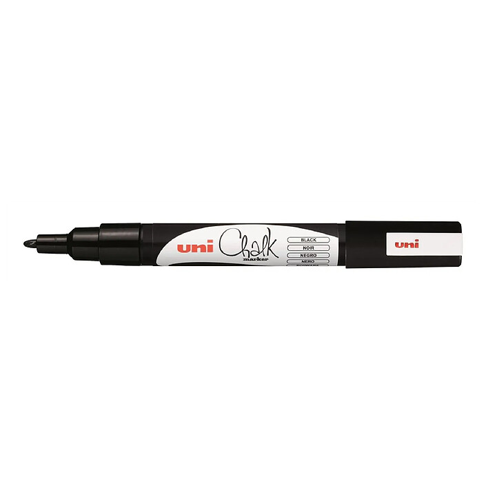 UNI-BALL Marqueur craie pointe conique fine CHALK Marker PWE3MS 0,9 - 1,3mm Noir x 12