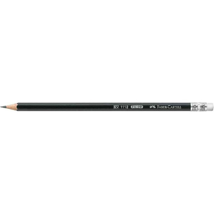 FABER-CASTELL Crayon papier 111 hexagonal Bout gomme HB x 12
