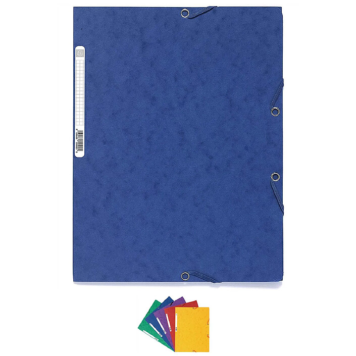 EXACOMPTA Chemise 3 rabats à élastiques carte lustrée 400g/m² A4 Coloris aléatoire x 50