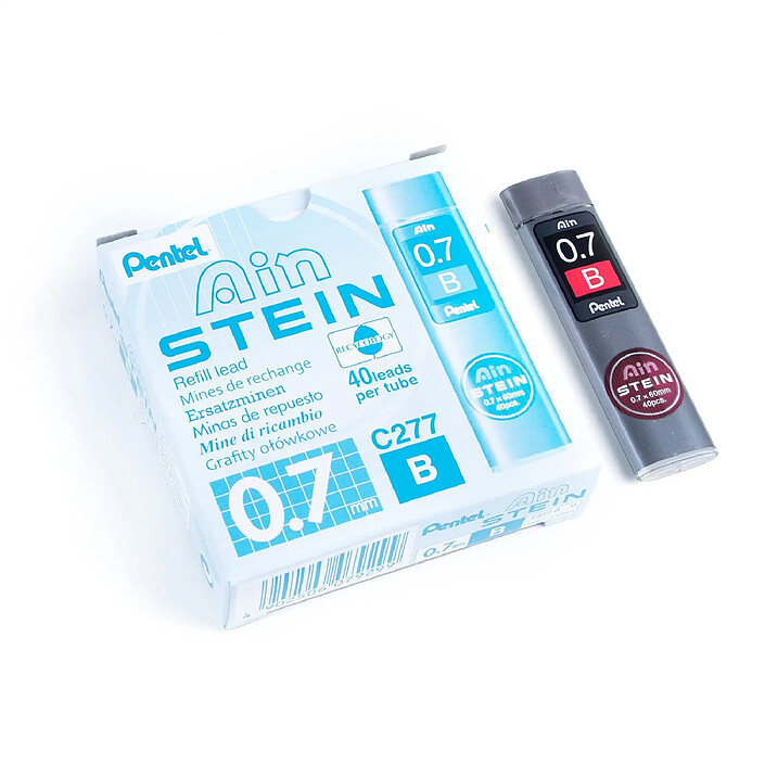PENTEL Etui de 40 Mines 0,7 mm AIN STEIN C277 dureté B x 12