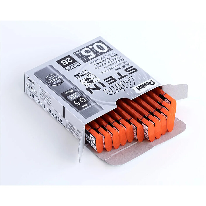 PENTEL Etui de 40 mines 0,5 mm AIN STEIN C275 dureté 2B x 12