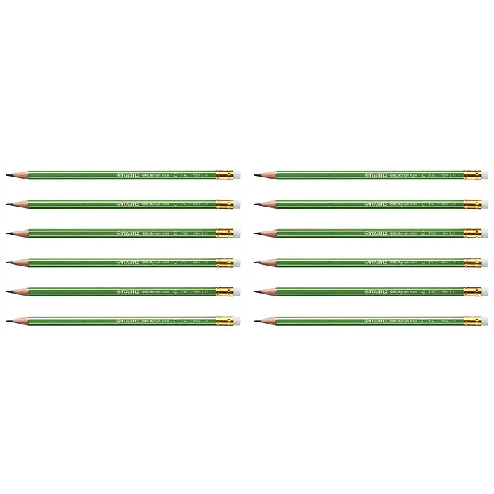 STABILO Crayon Graphite GREENGraph 100% FSC bout gomme HB x 12